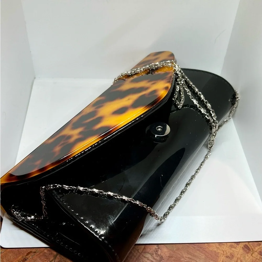 Acrylic Leopard & Black Bag NWOT
